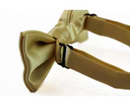 Boys Yellow Gold Plain Bow Tie Polyester