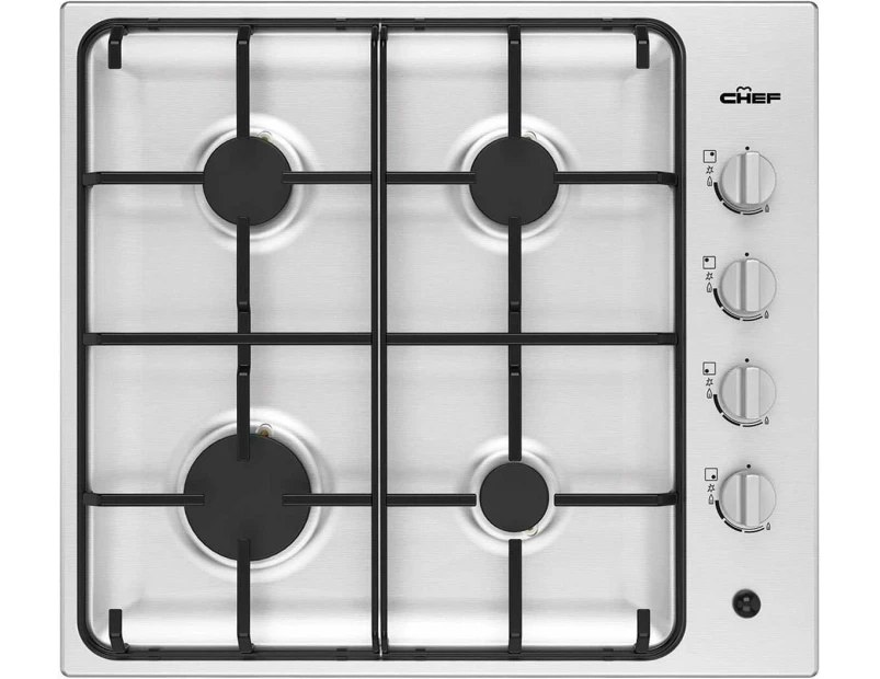 Chef 60cm Stainless Steel Gas Cooktop CHG642SC