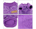 (L, Purple) - Idepet Pet Dog Classic Knitwear Sweater,Fleece Coat for Small,Medium,Large Dog,Warm Pet Dog Cat Clothes,Soft Puppy Customes