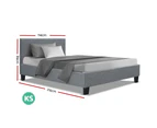 Artiss Bed Frame King Single Full Size Base Mattress Platform Fabric Wooden Grey NEO