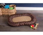 (Medium, Oval Quilted Brown Mat) - DII Bone Dry Kennel & Crate Padded Pet Mat For Small, Medium, and Large Dogs or Cats