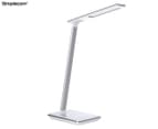 Simplecom LED Desk Lamp w/ USB & Wireless Charging Base - White/Silver 1