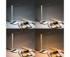 Simplecom LED Desk Lamp w/ USB & Wireless Charging Base - White/Silver 5