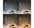 Simplecom LED Desk Lamp w/ USB & Wireless Charging Base - White/Silver