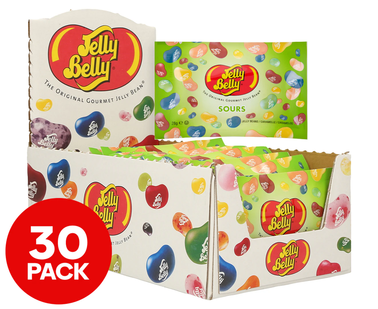 30pc Jelly Belly 28g Sours Jelly Beans Pouch Chewy Confectionery Sweets Candy