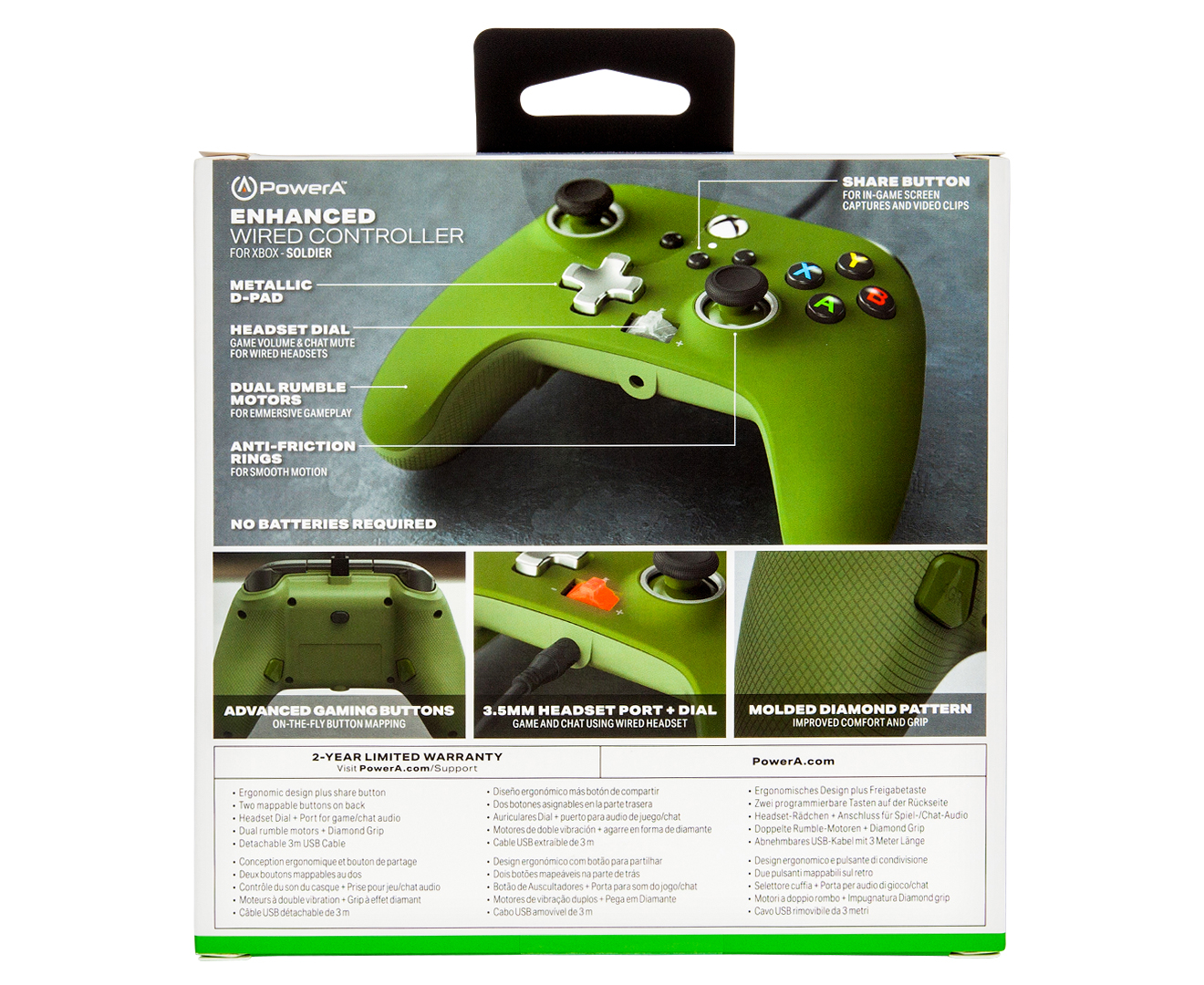 Powera Xbox Series X S Enhanced Wired Controller Soldier Green