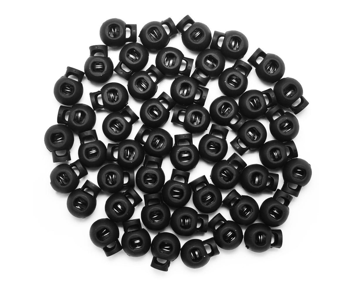 100PCS,White DYZD Multi-Colour Plastic Cord Lock End Spring Stop Toggle Stoppers Heavy Duty Cord Lock Ideal for Lanyard,Luggage,Clothing,Backpack and Various Kinds of Outdoor and Gym Products 
