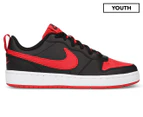 Nike Youth Boys' Court Borough Low 2 (GS) Sportstyle Shoes - Black/University Red-White