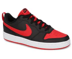 Nike Youth Boys' Court Borough Low 2 (GS) Sportstyle Shoes - Black/University Red-White