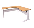 Rapidline Rapid Span Electric Corner Workstation W1800/1500 X D700 X H685-1205Mm Beech With White Frame