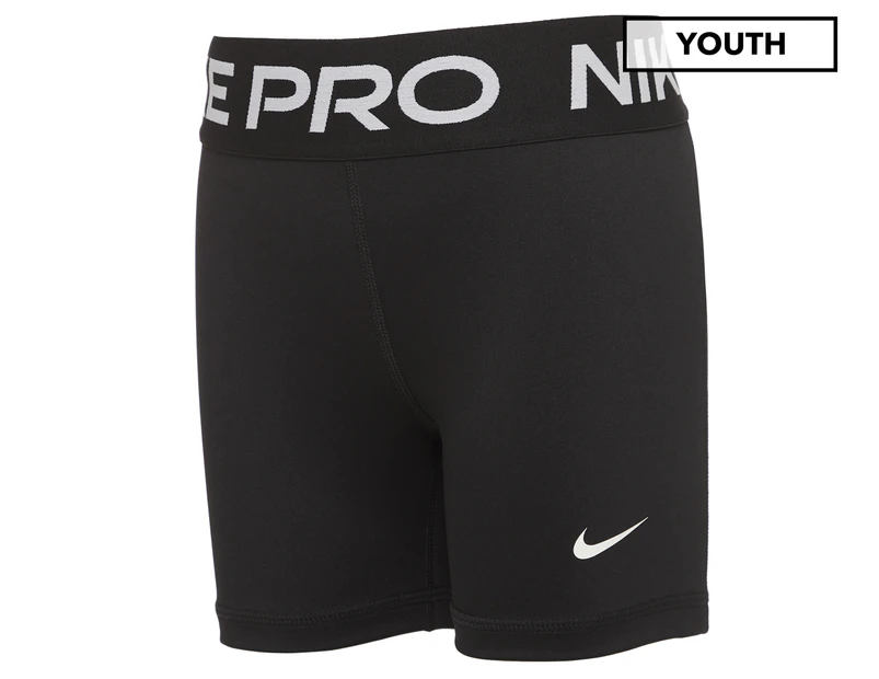 Nike Youth Girls' Pro 3" Shorts - Black/White