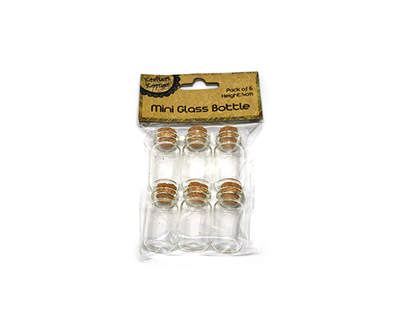 Mini Glass Bottles With Cork Lids Pk6