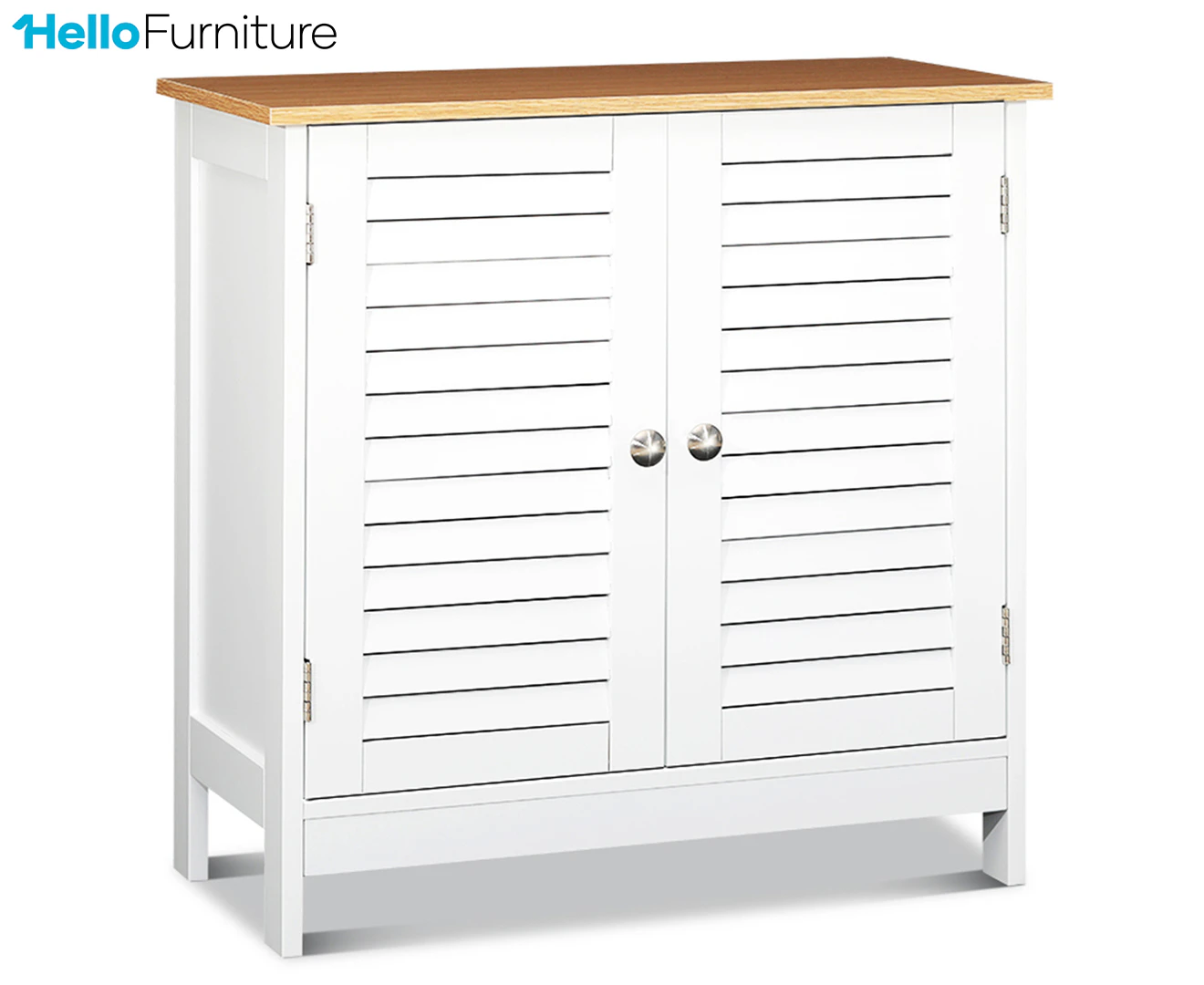 HelloFurniture Auston 2 Door Storage Cabinet - White/Natural