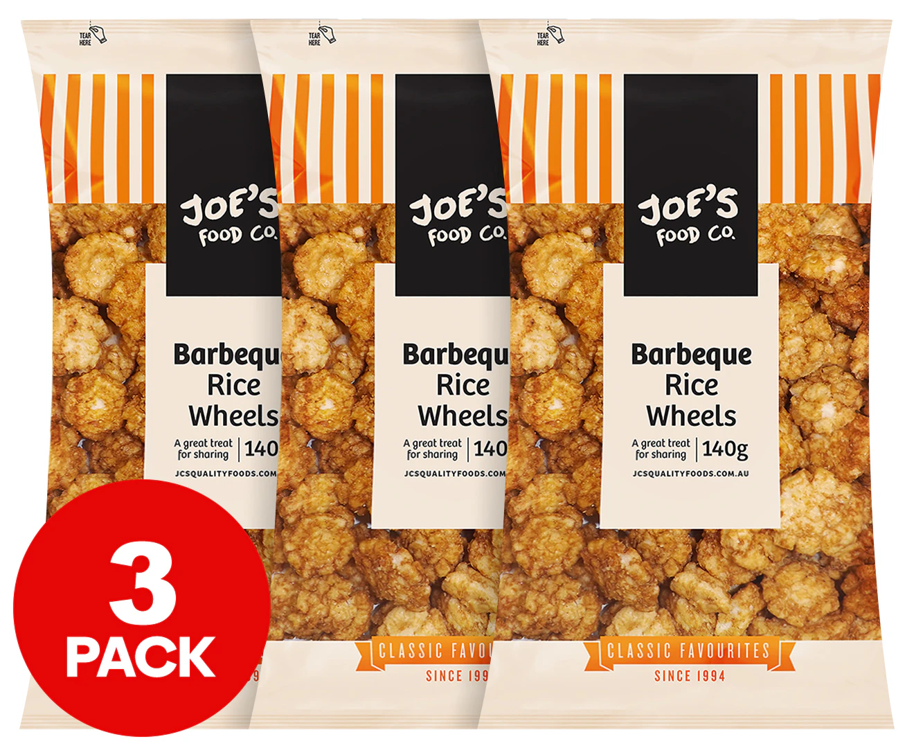 3 x Joe's Food Co. Barbeque Rice Wheels 140g