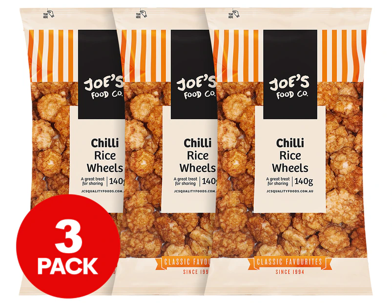 3 x Joe's Food Co. Chilli Rice Wheels 140g