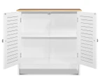 HelloFurniture Auston 2 Door Storage Cabinet - White/Natural