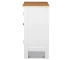 HelloFurniture Auston 2 Door Storage Cabinet - White/Natural