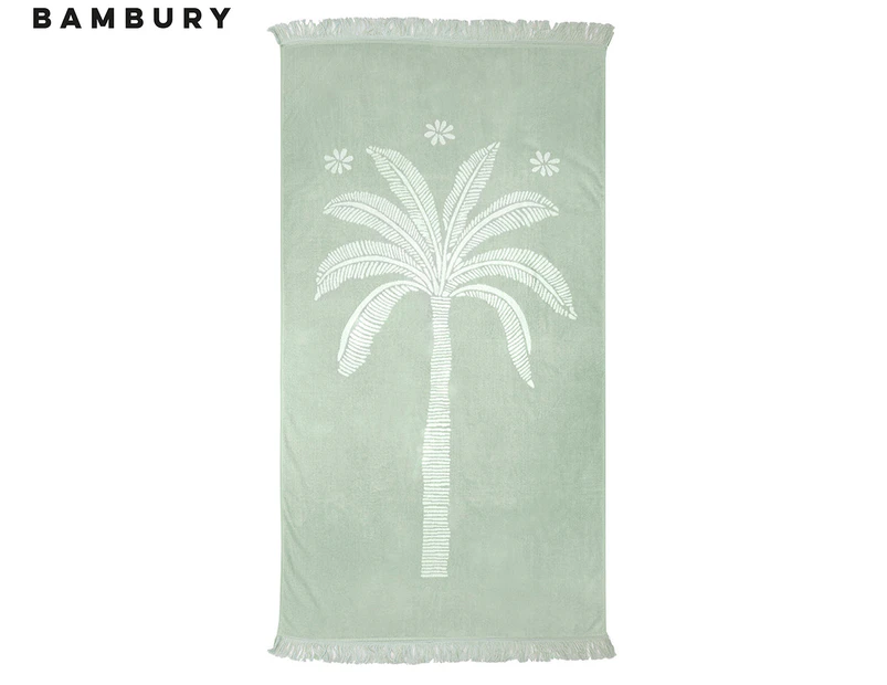 Bambury Jacquard Egyptian Cotton Beach Towel - Oasis