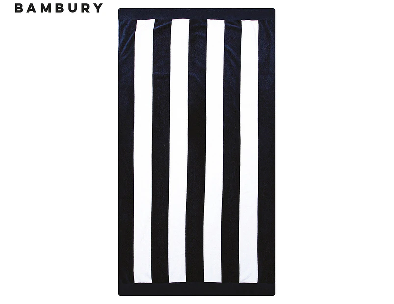 Bambury Classic Stripe Egyptian Cotton Beach Towel - Navy