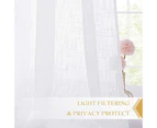 (W 52 x L 108 | Pair, White) - RYB HOME Sheer Curtains 270cm - Linen Textured White Sheers for High Ceiling Window Decor, Patio Sliding Glass Door Sun Room