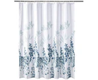 (180cm  x 180cm , Blue Leaf) - YOSTEV Bathroom Fabric Shower Curtain with Hooks,Unique 3D Printing,Decorative Bathroom Accessories,Water Proof,Reinforced M