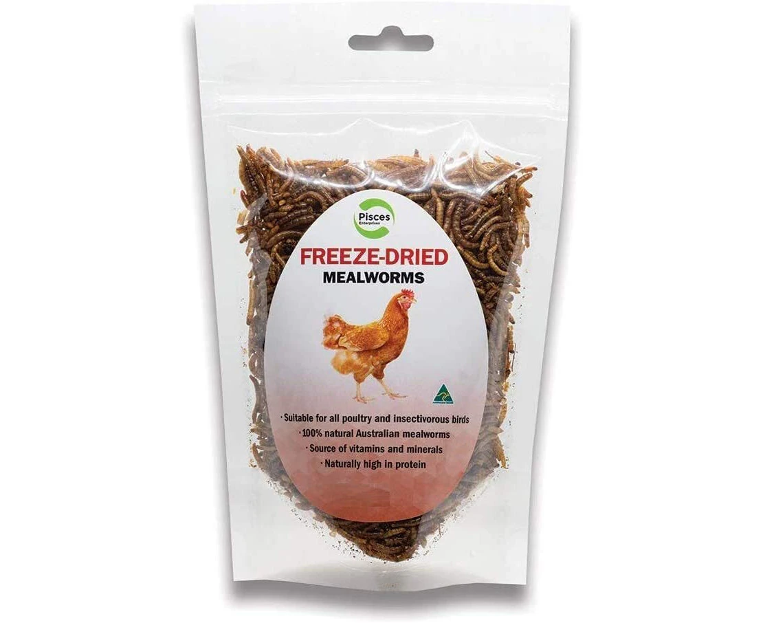 Freeze-Dried 70 gram Mealworms for Birds, Poultry & Chickens (Pisces)