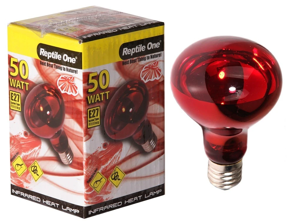 Reptile One Infrared Heat Lamp 50w E27 Screw Fitting