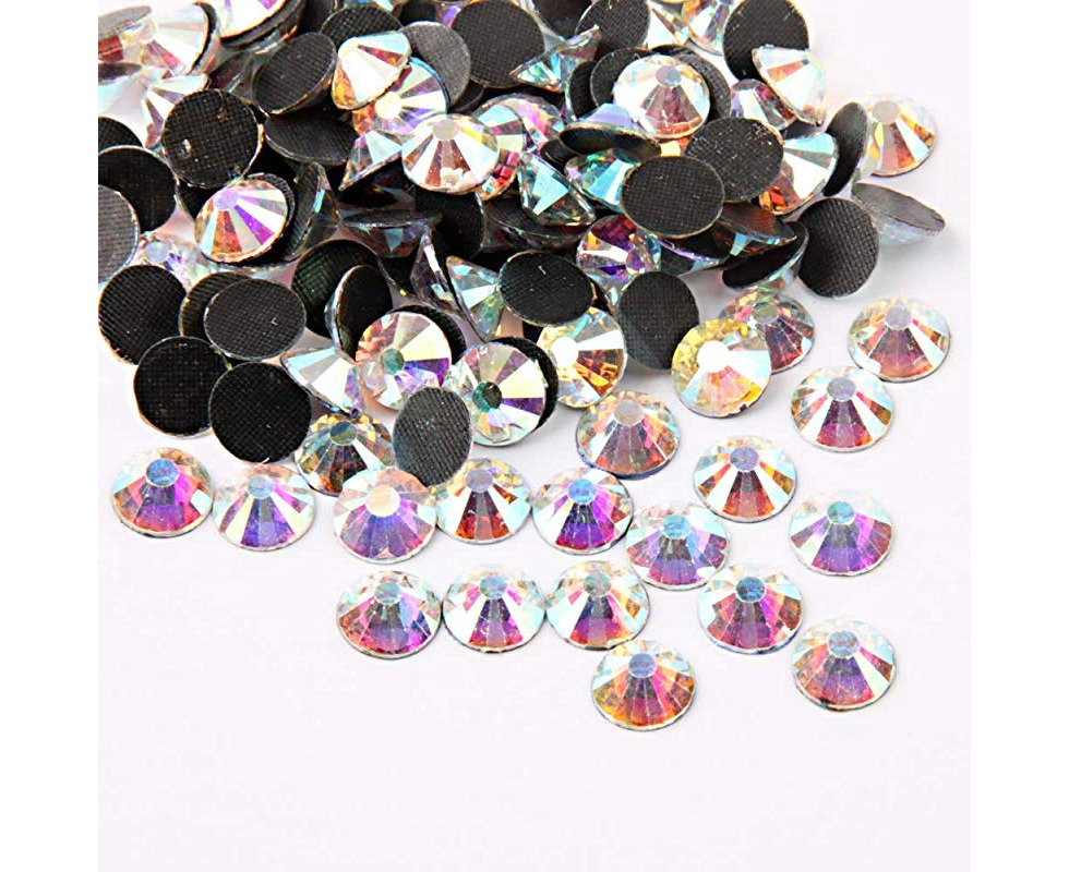 Crystal Glass Hotfix Rhinestones, for Crafts Clothes Costumes Shoes  Jewelry, Round Glass Gems