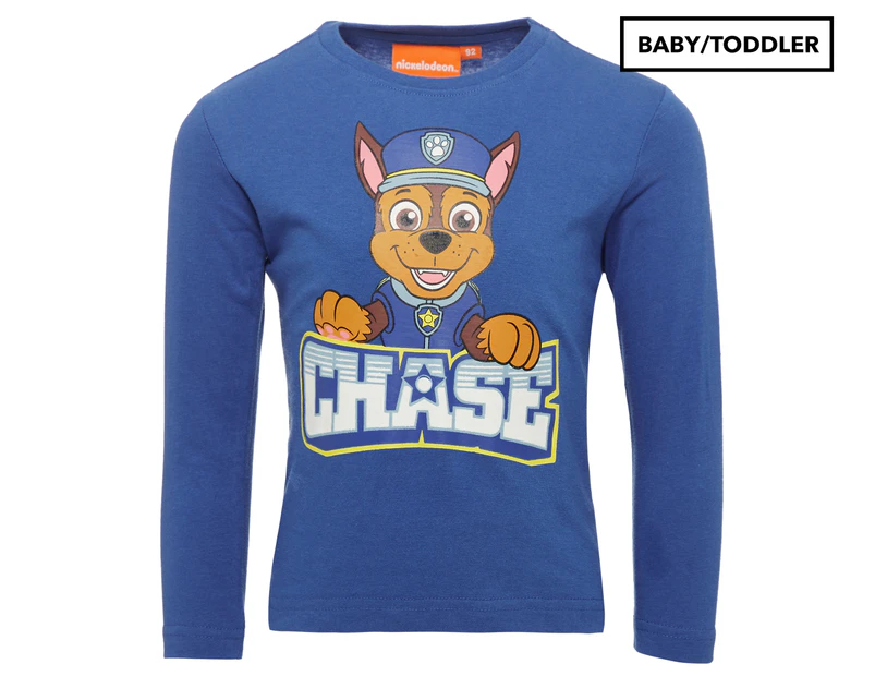 Nickelodeon Boys' Paw Patrol Chase Long Sleeve Tee / T-Shirt / Tshirt - Blue