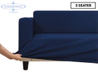 Sherwood 3-Seater Suede Sofa Cover - Dark Blue