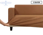 Sherwood Home Premium Faux Suede Rust 3-Seater Couch Sofa Cover