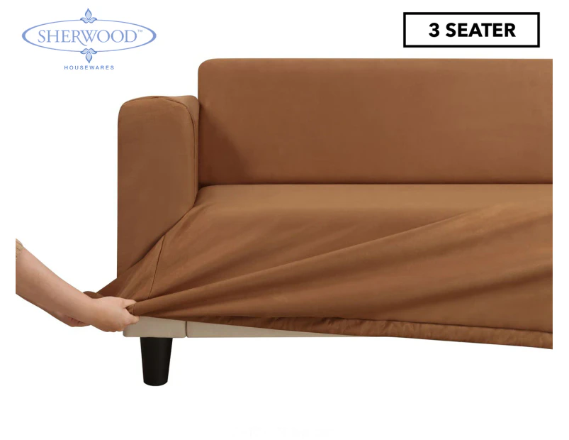 Sherwood 3-Seater Suede Sofa Cover - Rust