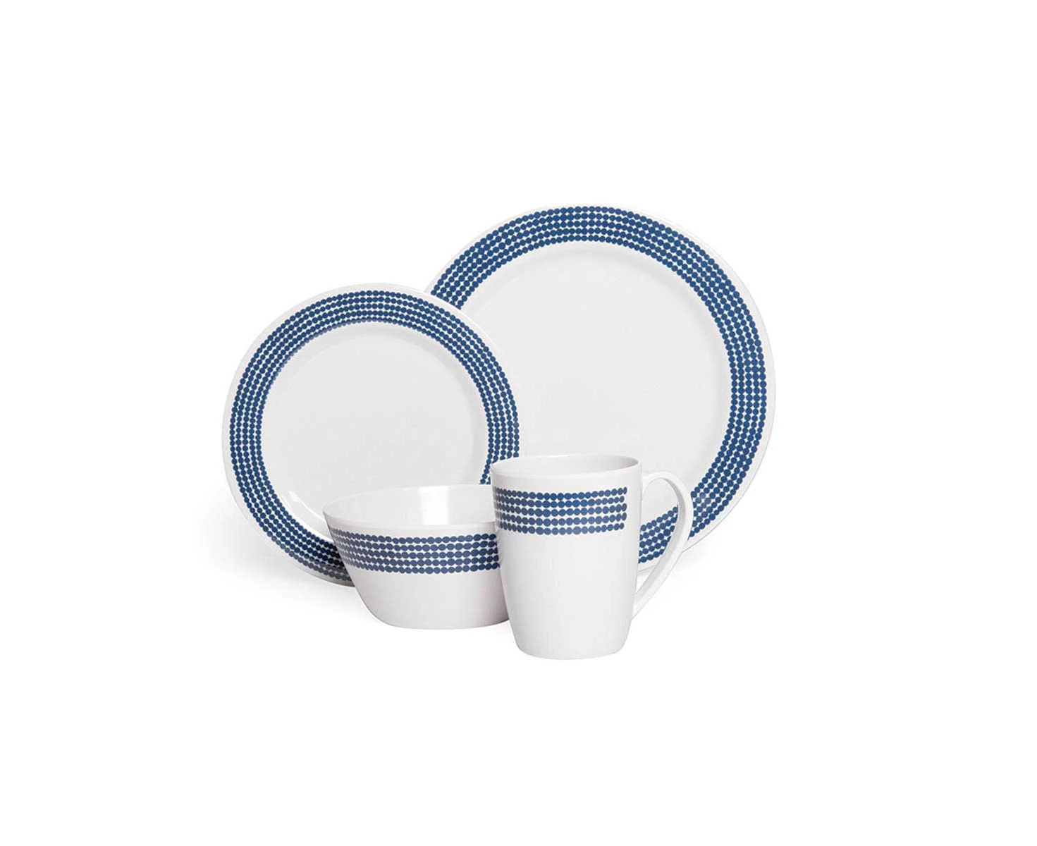 16 Piece Melamine Dinner Set - Blue Moon