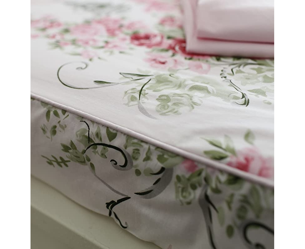 King, Midsummer Rose) - FADFAY Rose Floral 4 Piece Bed Sheet Set