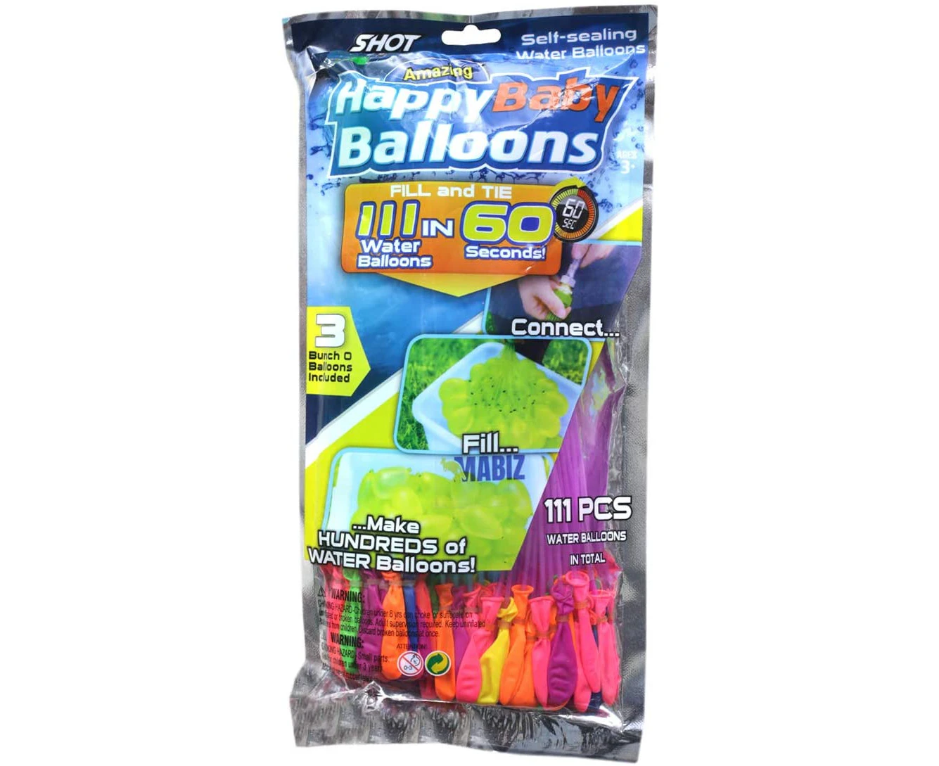 MABIZ Self Sealing Water Balloons - 111 pack