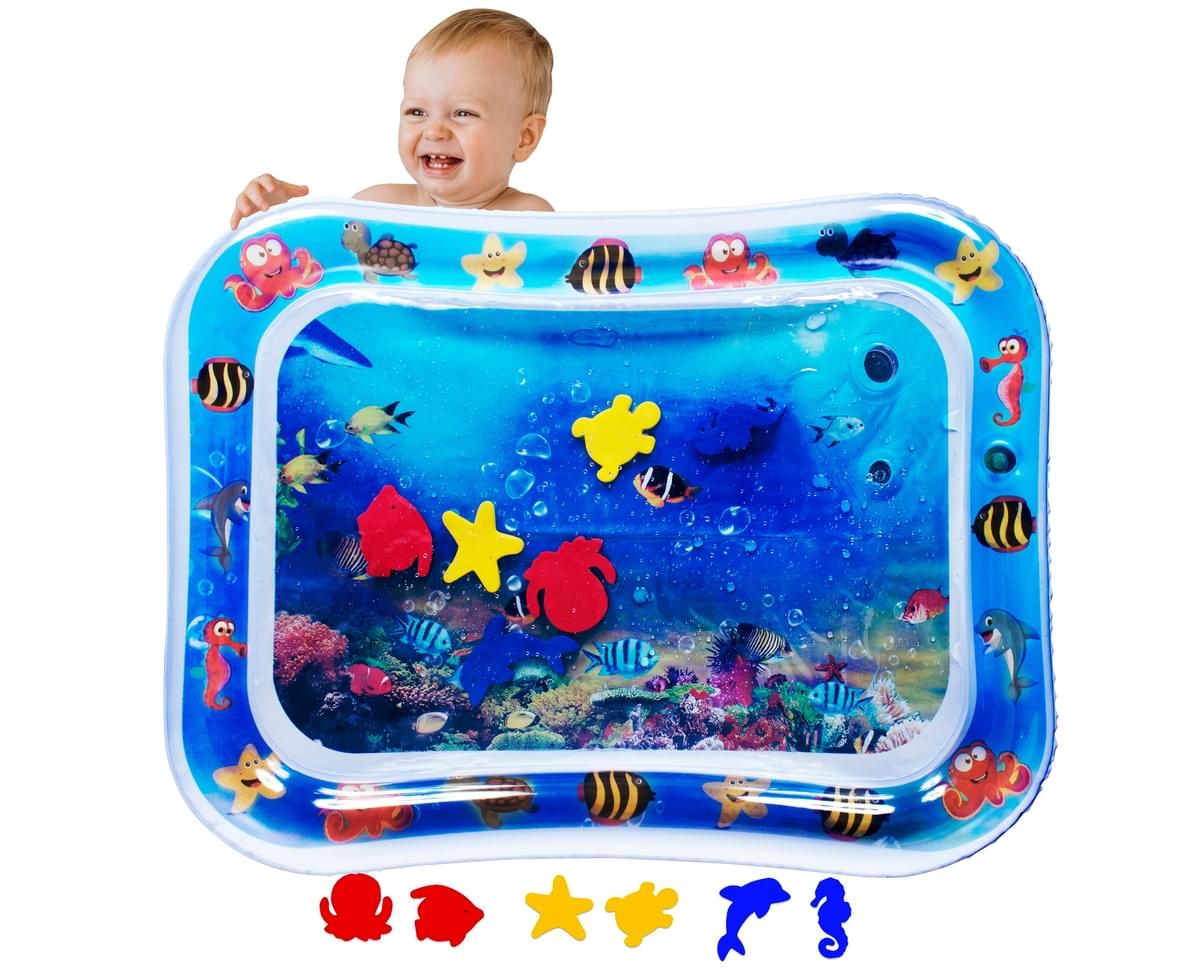 19 x 26 inch Fun Activity Fun Activity Play Center for Boy & Girl Growth Brain Development BPA-Free for Age of 3-12 Months ZunFeo Inflatable Baby Water Mat 