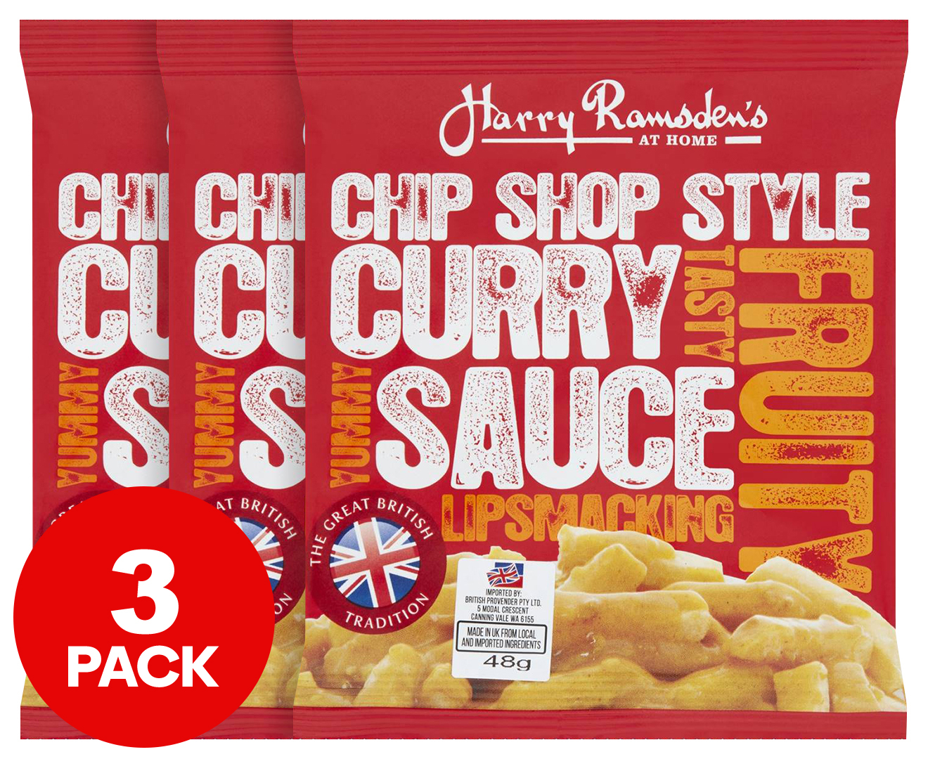 3 X Harry Ramsden S Chip Shop Style Curry Sauce 48g Catch Com Au