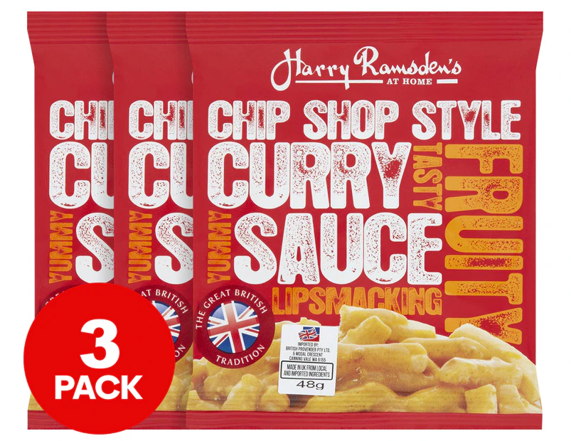 3 x Harry Ramsden's Chip Shop Style Curry Sauce 48g