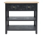 Willow & Silk Palais Ornate 2-Drawer Shelved Console Table - Black