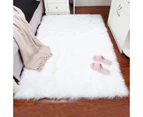 (White, 60cm  x 90cm ) - Cumay Super Soft Faux Sheepskin Rug ,Rugs living room , Shaggy Bedroom Area Rug White Faux Fur Rug Bedside Rugs (White, 60cm x 90c