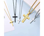 (c. verse cross-gold plated stainless steel) - Suplight Stainless Steel Big & Small Crucifix Cross Pendant Necklace for Men Women, Christian Jesus Bible Ve