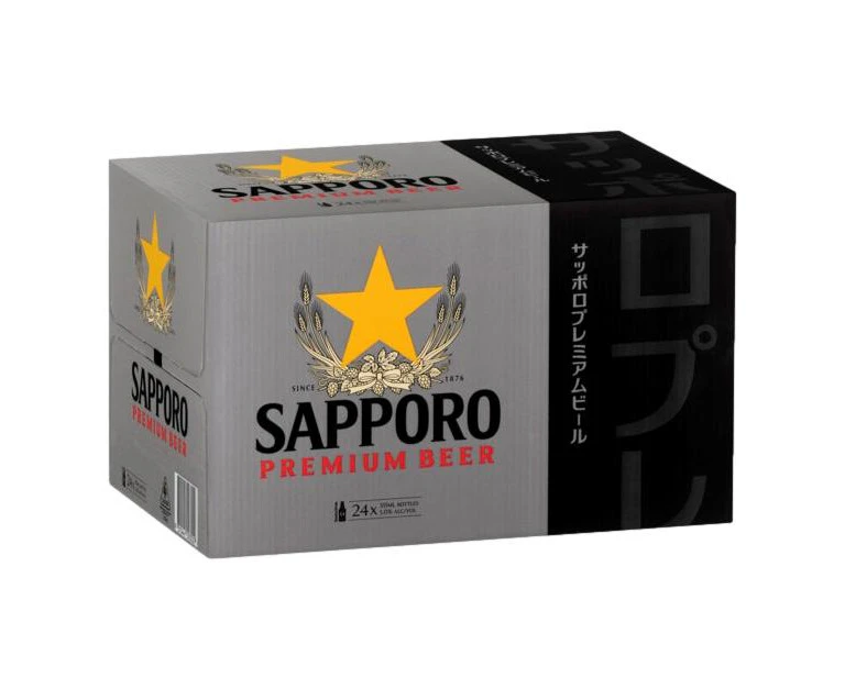 Sapporo Premium Beer Bottles (24 x 355mL)