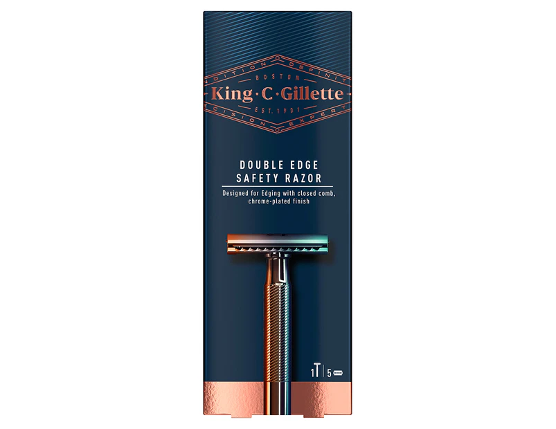 King C. Gillette Double Edge Safety Razor w/ 5 Blade Refills