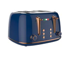 Vintage Electric Kettle and Toaster SET Combo Deal Stainless Steel Copper Blue