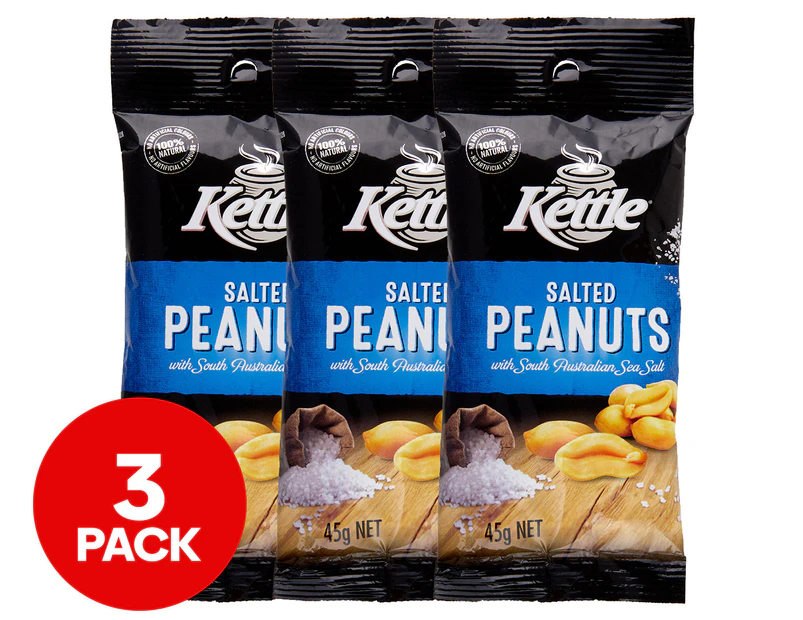3 x Kettle Salted Peanuts 45g