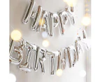 (Silver) - Outgeek Happy Birthday Balloons, Happy Birthday Banner Foil Letters Balloons Mylar Balloons for Birthday Party Decoration