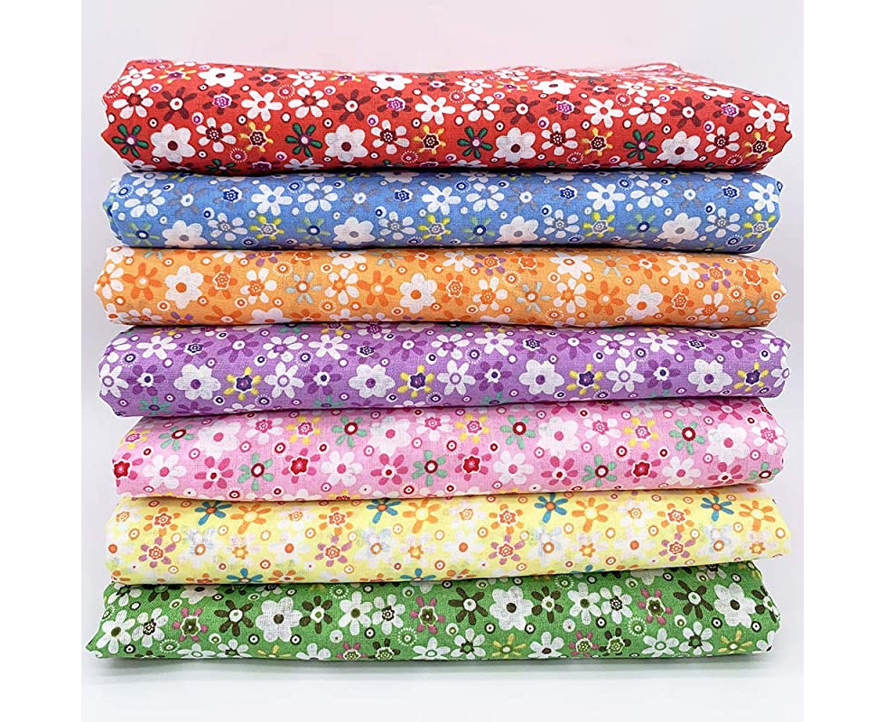 7Pcs 20 x 20 Floral Cotton Fabric DIY Mask Making Supplies Quilting Patchwork Fabric Fat Quarter Bundles DIY for Quilting Patchwork Cushions Cotton Fabric for Patchwork 