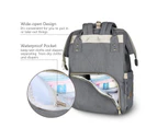 (Grey) - Nappy Bag Multi-Function Waterproof Travel Backpack Nappy Bag for Baby Care with Insulated Pockets, Large Capacity, Durable (Grey)