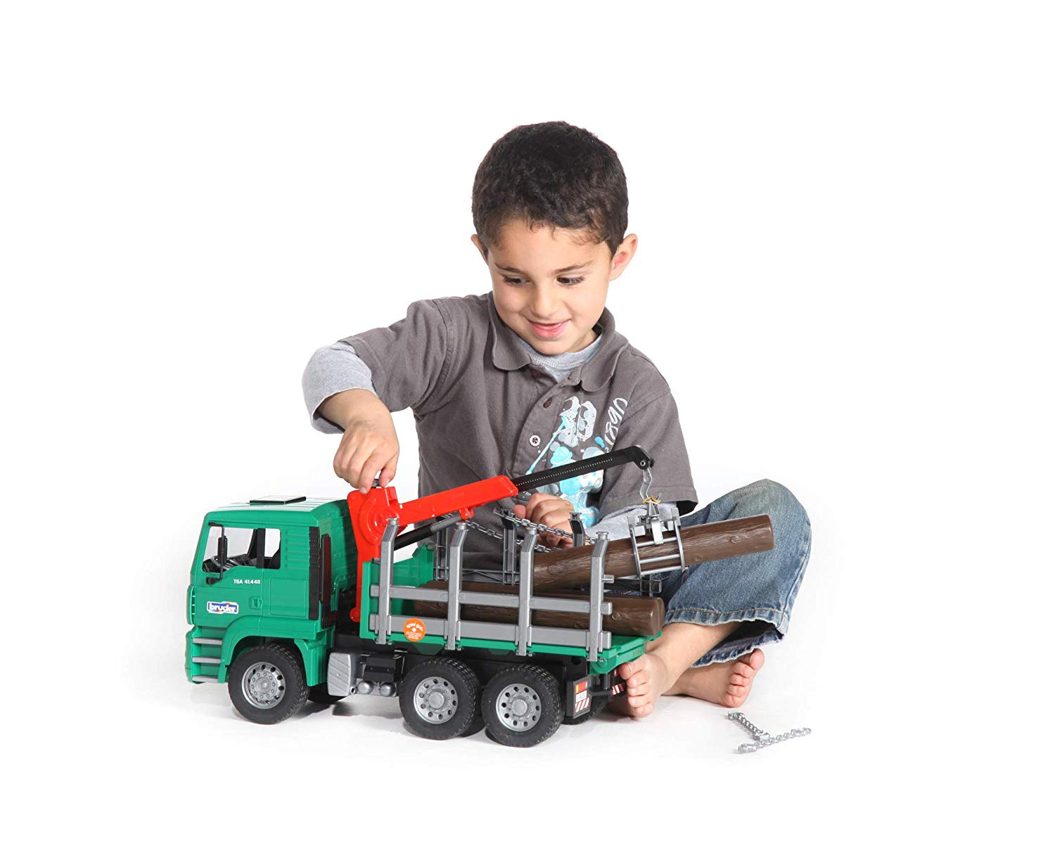 Playmobil timber truck with hot sale crane