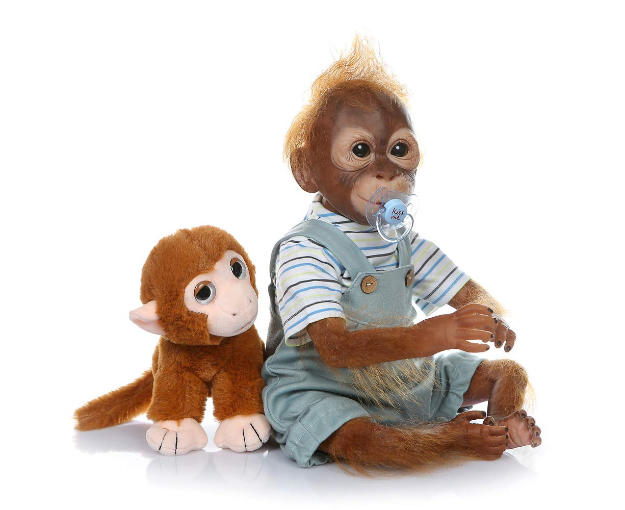 Silicone baby monkey doll discount
